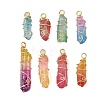 Two Tone Natural Dyed Quartz Pendants PALLOY-JF02800-01-1