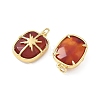 Brass & Natural Carnelian Pendants GG-CBAD360-19G-02-2