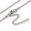 201 Stainless Steel Round Snake Chain Necklaces for Women NJEW-G140-06C-P-1-3