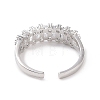 Clear Cubic Zirconia Open Cuff Ring RJEW-E072-10P-3