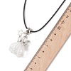 8Pcs 8 Colors Glass Seed Beaded Star Angel Pendant Black Waxed Cotton Cord Necklaces NJEW-MZ00144-3