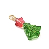 Christmas Tree Dyed & Heated Glass Pendants PALLOY-JF04391-3