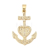 Brass Micro Pave Clear Cubic Zirconia Pendants KK-H267-39G-1