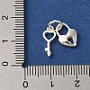 925 Sterling Silver Key & Heart Lock Charms with 925 Stamp and Jump Rings FIND-U013-04S-3