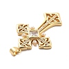 Rack Plating Brass with Cubic Zirconia Pendants and ABS Imitation Pearl KK-Q017-07E-G-2