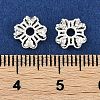 Brass Micro Pave Clear Cubic Zirconia Bead Caps KK-I719-06S-3