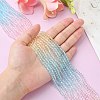 10 Strands Transparent Gradient Color Glass Beads Strands GLAA-CJ0002-14-4