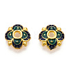 4-Petal Alloy Enamel Bead Caps X1-ENAM-TAC0023-04-3