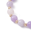 Natural Aquamarine & Rose Quartz & Amethyst Beaded Stretch Bracelets for Women BJEW-JB12945-3