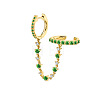 Brass Cubic Zirconia Hoop Earrings FS-WGC777E-04-1