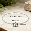 Vintage Alloy 5-Petal Flower Pendant 2-Strand Cable Chain Necklaces for Women WGE0472-01-5