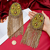2Pcs Felt & Rhinestone & Iron Tassel Epaulettes AJEW-FH0009-07B-3