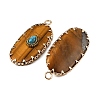 Natural Tiger Eye & Synthetic Turquoise Carved Pendants GG-CBA5963-02D-2