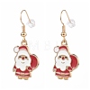 Christmas Theme Alloy Enamel Dangle Earrings Sets EJEW-JE04512-5