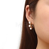 French Retro High-end Ladies Stainless Steel Inlaid Resin Pearl Stud Earrings PW-WG85BB1-01-3