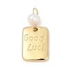 Natural Cultured Freshwater Pearl & Brass Pendants KK-U062-08G-1