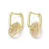 Circle Ring Rack Plating Brass Cubic Zirconia Hoop Earrings for Women EJEW-K245-27G-1
