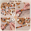 110Pcs 7 Styles Plastic and Wood Beads KY-PA0001-18-6