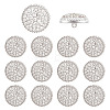 14Pcs 1-Hole Alloy Glass Shank Buttons BUTT-MA0001-16A-S-1