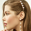 1 Pairs ABS Plastic Imitation Pearl Beaded Tassel Dangle Stud Earrings EJEW-AN0001-52-4