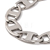 201 Stainless Steel Oval Mariner Link Chain Necklace NJEW-F222-37P-06-3