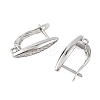 SHEGRACE Brass Micro Pave Cubic Zirconia Hoop Earring Findings XGRQ79867-941P-2