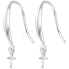 2 Pairs 925 Sterling Silver Earring Hooks STER-BBC0005-34-1