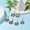 3 Pairs 3 Color Natural & Synthetic Mixed Gemstone Braided Vortex Dangle Earrings EJEW-JE04906-2