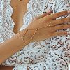 304 Stainless Steel Pavel Clear Cubic Zirconia Flat Round Tassel Cable Chain Ring Bracelets for Women CZ6446-3