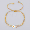 Golden Tone Daisy Braided Bead Bracelets WY1454-10-1