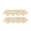 Mother's Day Brass Micro Pave Clear Cubic Zirconia Connector Charm KK-F931-27C-G-1