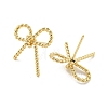Bowknot Rack Plated Brass Stud Earrings for Women EJEW-Z051-09G-2