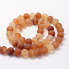 Frosted Natural Red Agate Beads Strands G-F372-6mm-3