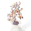 Natural Gemstone Chips with Brass Wrapped Wire Money Tree on Ceramic Vase Display Decorations DJEW-B007-01D-3