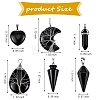 6Pcs 6 Style Natural Obsidian & Black Agate Pendants G-SZ0001-91-7