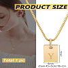 1Pc Stainless Steel Letter Rectangle Pendant Necklaces NJEW-LP0001-34Y-G-2
