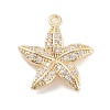 Brass Pave Clear Cubic Zirconia Pendants KK-Z061-09G-01-1