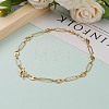 Brass Paperclip Chain & Coffee Bean Chain Necklaces NJEW-JN03251-5