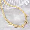 Brass Micro Pave Clear Cubic Zirconia Hot Pepper and Round Beaded Necklaces KK-CBA4547-15G-3