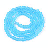 Frosted Transparent Glass Beads Strands GLAA-N016-4mm-06-2