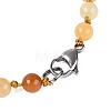 Natural Topaz Jade Flower Pendant Necklaces NJEW-N064-08D-5