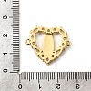 Brass Pave Clear Cubic Zirconia Heart with Virgin Connector Charms KK-I360-035G-3