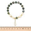 Natural Moss Agate & Natural Pearl Bead Charm Bracelets BJEW-JB14141-01-4