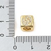 Brass Micro Pave Clear Cubic Zirconia European Beads KK-K368-01G-04-3