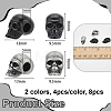 8Pcs 2 Colors Halloween 304 Stainless Steel European Beads STAS-OC0001-41-2