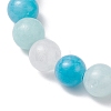 Natural Mashan Jade & White Jade Beaded Stretch Bracelets BJEW-JB11152-4