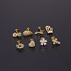 Brass Micro Pave Clear Cubic Zirconia Cartilage Earrings WGF4DCF-14-2