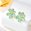 Valentine's Day 304 Stainless Steel Enamel Stud Earrings for Women EJEW-K331-01G-02-1