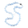 Natural Aquamarine Beaded Necklaces NJEW-S404-19-4