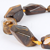 Natural Tiger Eye Gemstone Bead Strands G-E218-07-1